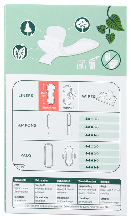 Panty Liners, Curved, 30 ct