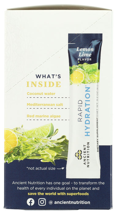 Rapid Hydration Powder, Lemon Lime, 3.2 oz/15 stick