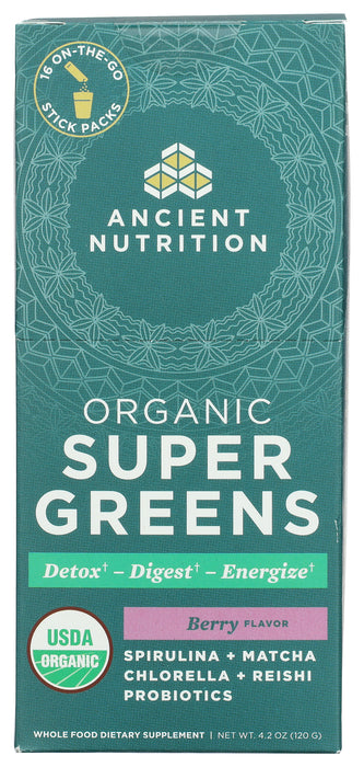 Organic Super Greens, Berry, 4.2 oz/16 stick