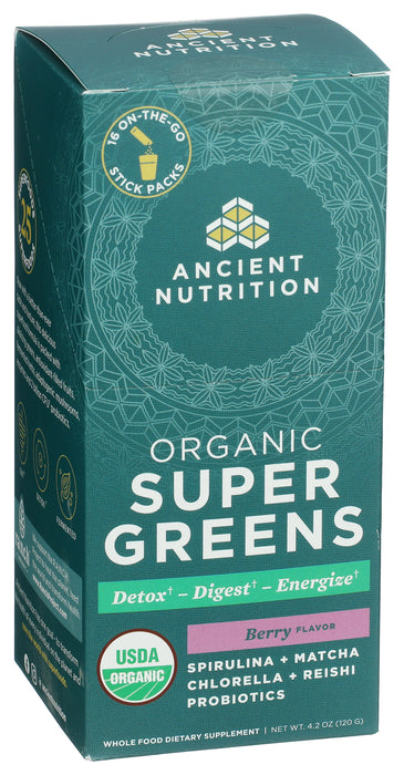 Organic Super Greens, Berry, 4.2 oz/16 stick