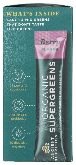 Organic Super Greens, Berry, 4.2 oz/16 stick