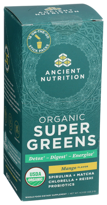 Organic Super Greens, Mango 4.3 oz/16 stick