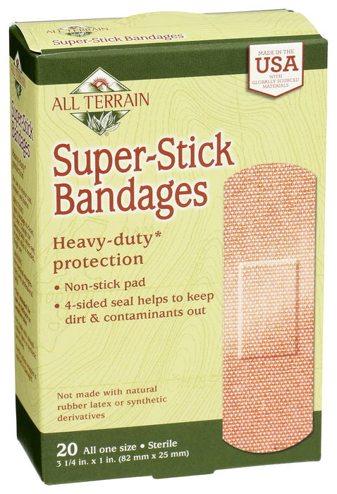 Super Stick Bandages, 3 1/4 x 1 in, 20 ct