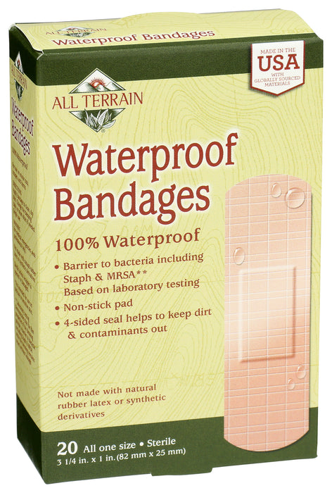 Waterproof Bandages, 3 1/4 x 1 in, 20 ct