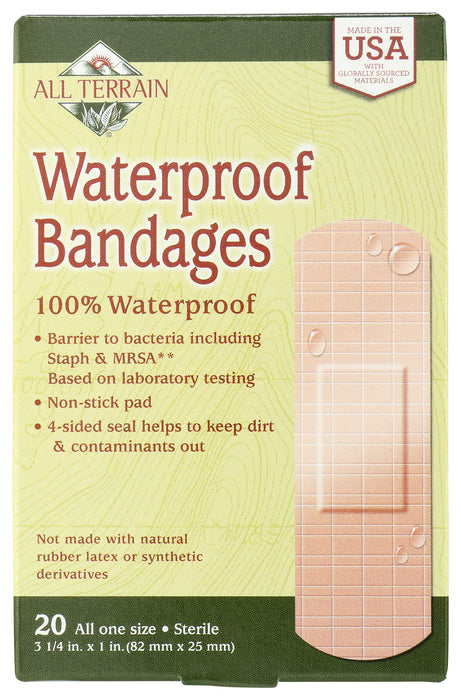 Waterproof Bandages, 3 1/4 x 1 in, 20 ct