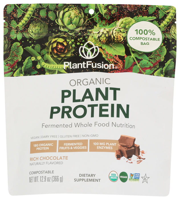 Plant Based Chocolate Protein, Org, 12 serv/12.9 oz