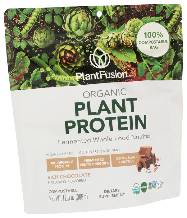 Plant Based Chocolate Protein, Org, 12 serv/12.9 oz