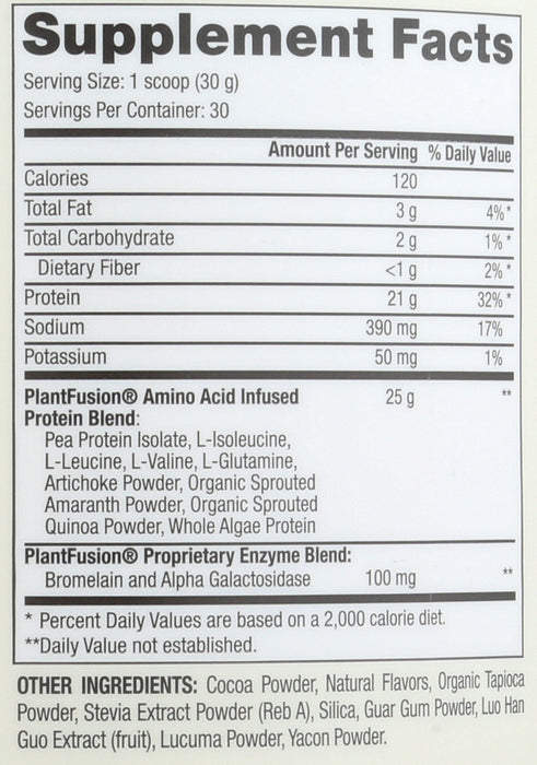 Complete Chocolate Protein, Plant Based, 30 serv/31.75 oz