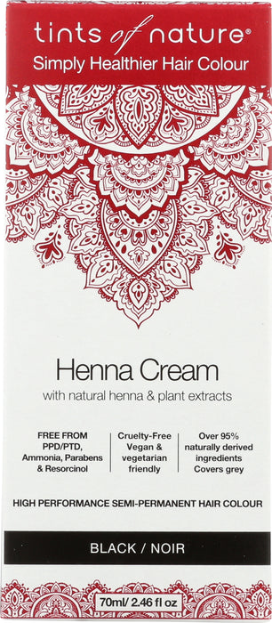 Henna Cream, Black, 2.46floz