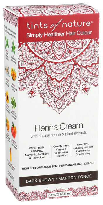 Henna Cream, Dark Brown, 2.46floz