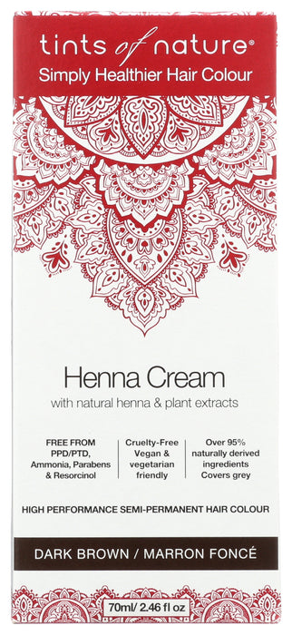 Henna Cream, Dark Brown, 2.46floz