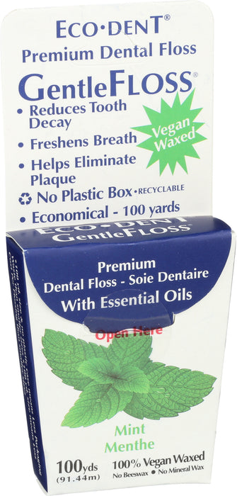 GentleFloss Dental Floss, Mint, Vegan, 100 yd