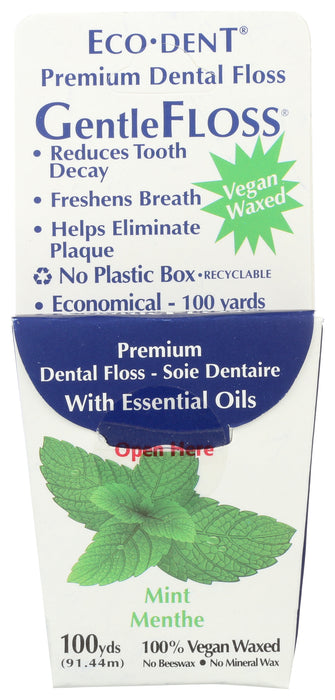 GentleFloss Dental Floss, Mint, Vegan, 100 yd