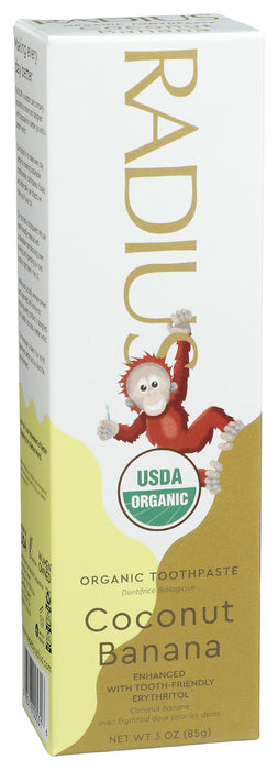 Kid's Toothpaste, Coconut Banana, Org, 3 oz