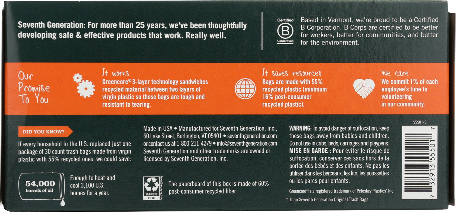 Tall Kitchen Bag 13 gal, Ext Strong, 30 pc