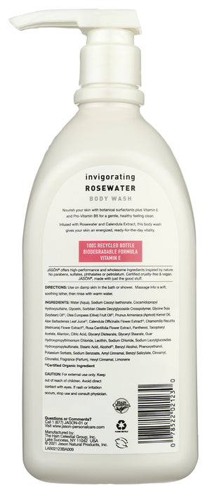 Satin Body Wash, Rosewater, 30 floz