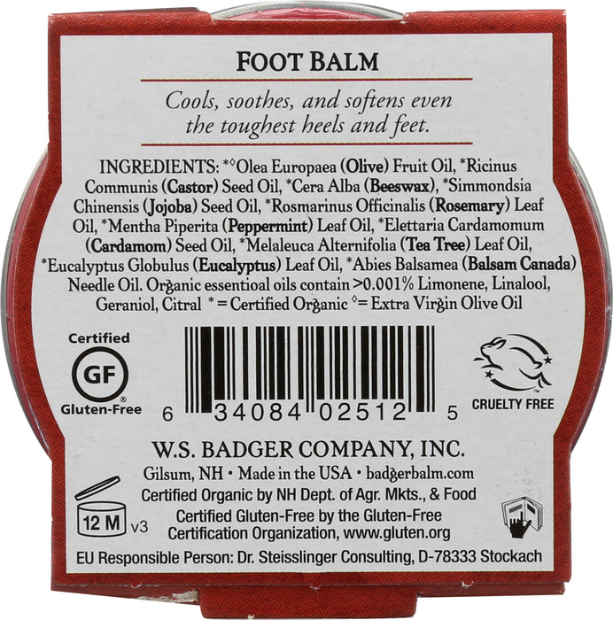 Foot Balm Tin, Org, 0.75 oz
