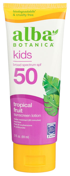 Kids Sunscreen 45, Tropical Fruit, 4 oz