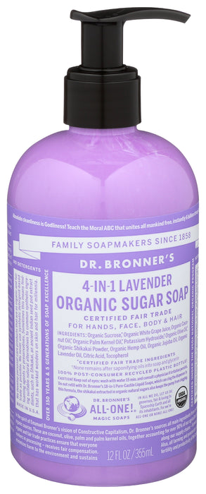 Organic Sugar Soap, Lavender, 12 oz