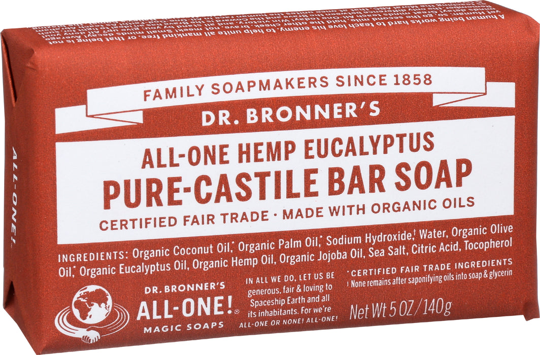 Pure Castile Bar Soap, Eucalyptus, 5 oz