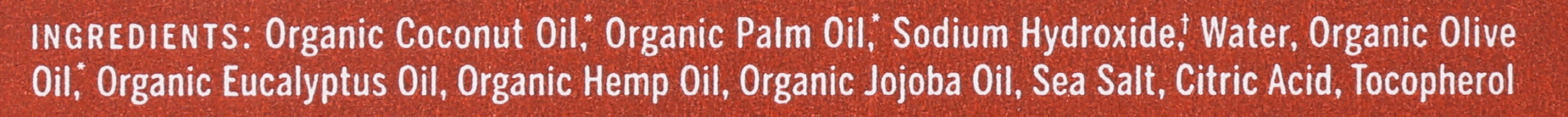 Pure Castile Bar Soap, Eucalyptus, 5 oz