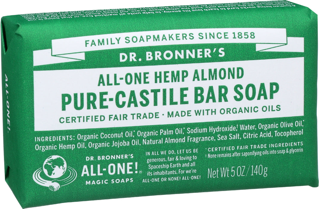 Pure Castile Bar Soap, Hemp Almond, 5 oz