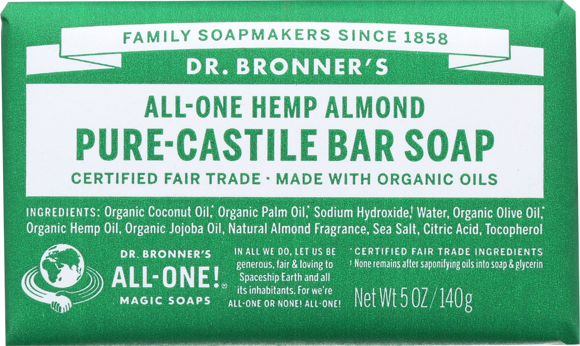 Pure Castile Bar Soap, Hemp Almond, 5 oz
