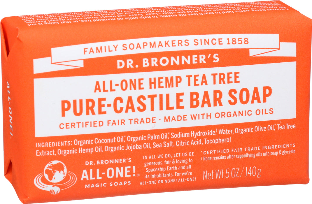Pure Castile Bar Soap, Hemp Tea Tree, 5 oz