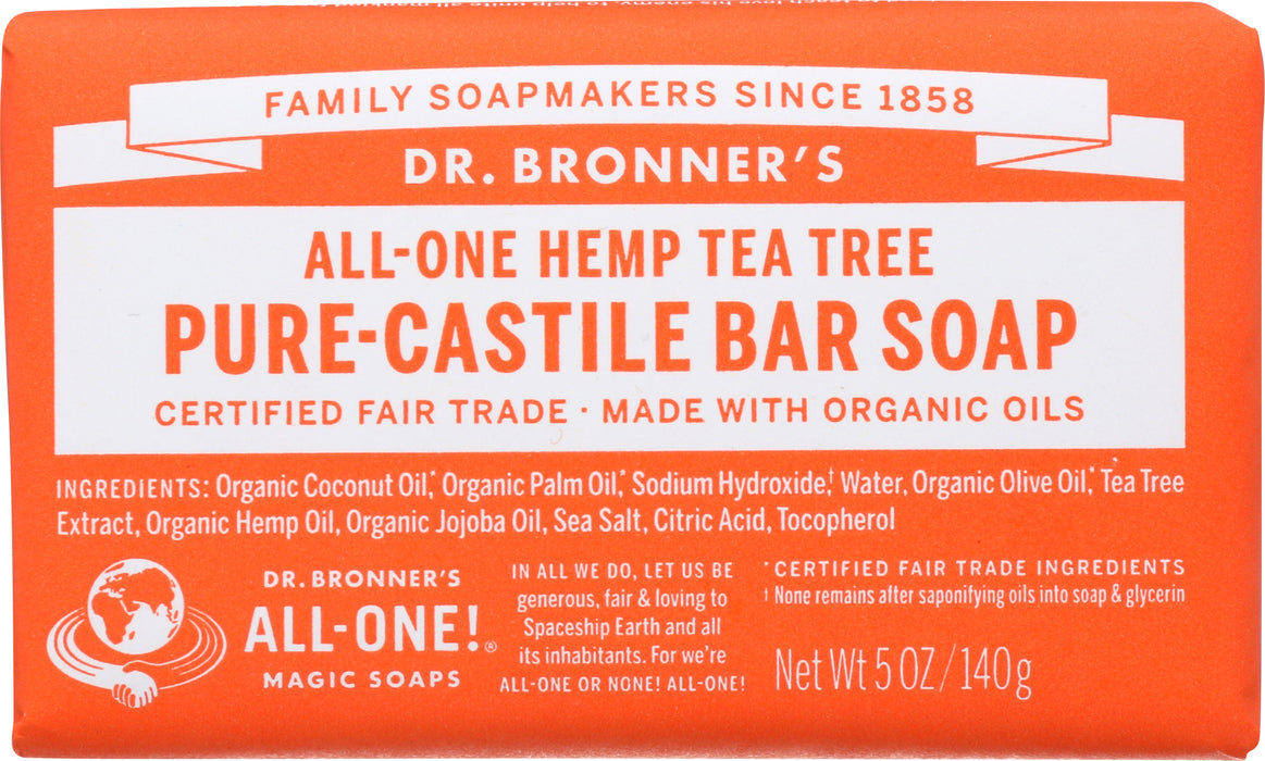 Pure Castile Bar Soap, Hemp Tea Tree, 5 oz