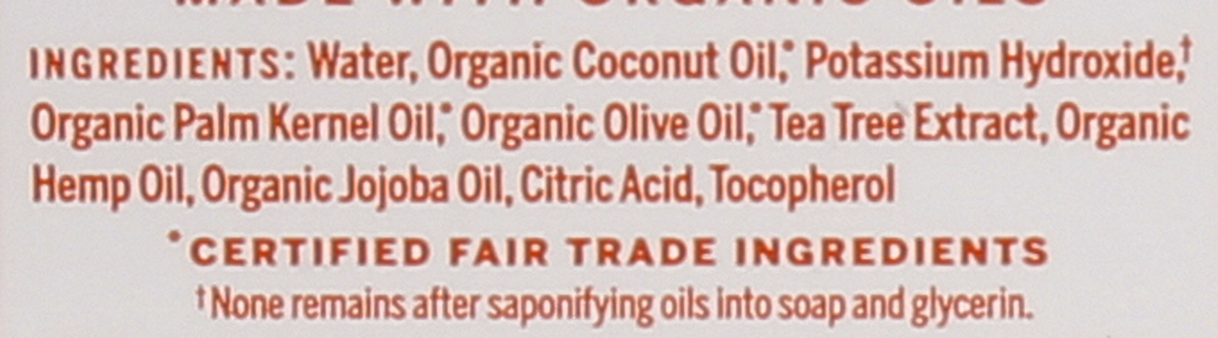 Pure Castile Liquid Soap, Hemp Tea Tree, 8 floz