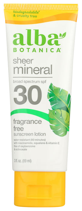 Sensitive Mineral Sunscreen 30, Fragrance Free, 4 oz