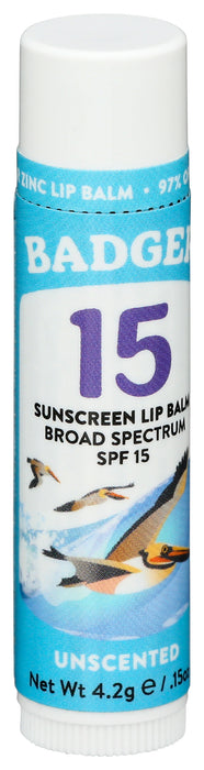 SPF 15 Active Mineral Lip Balm Stick, Org, 0.15 oz