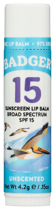 SPF 15 Active Mineral Lip Balm Stick, Org, 0.15 oz
