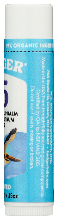 SPF 15 Active Mineral Lip Balm Stick, Org, 0.15 oz