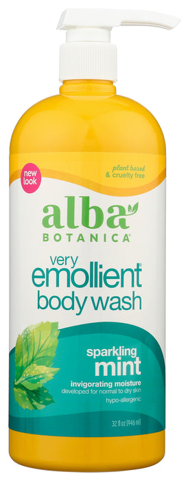 Very Emollient Bath & Shower Gel, Mint, 32 oz