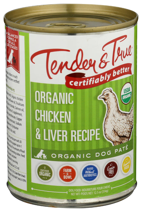 Dog Food, Org Chicken & Liver Recipe, 12.5 oz