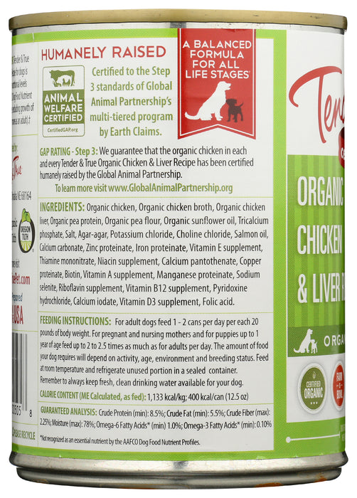 Dog Food, Org Chicken & Liver Recipe, 12.5 oz