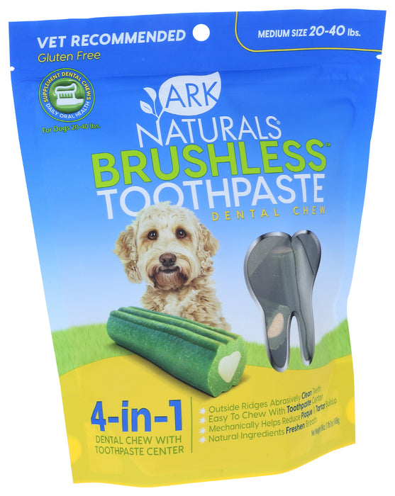 Brushless Toothpaste Dental Chew, Medium Size 20-40 lb, 18 oz