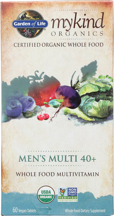 mykind Organics Men's 40+ Multi, 60 tab