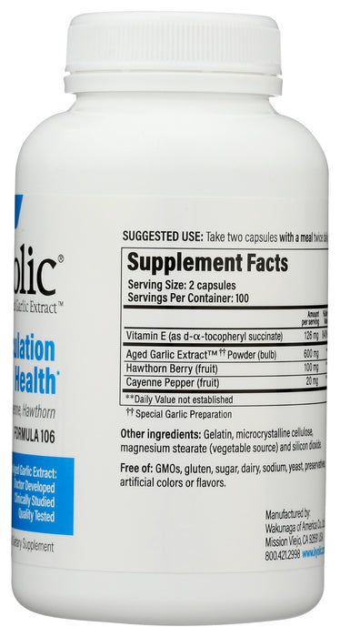 Garlic Extract, Aged, #106, Circulation, 200cap