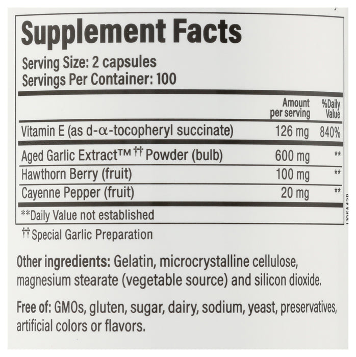 Garlic Extract, Aged, #106, Circulation, 200cap