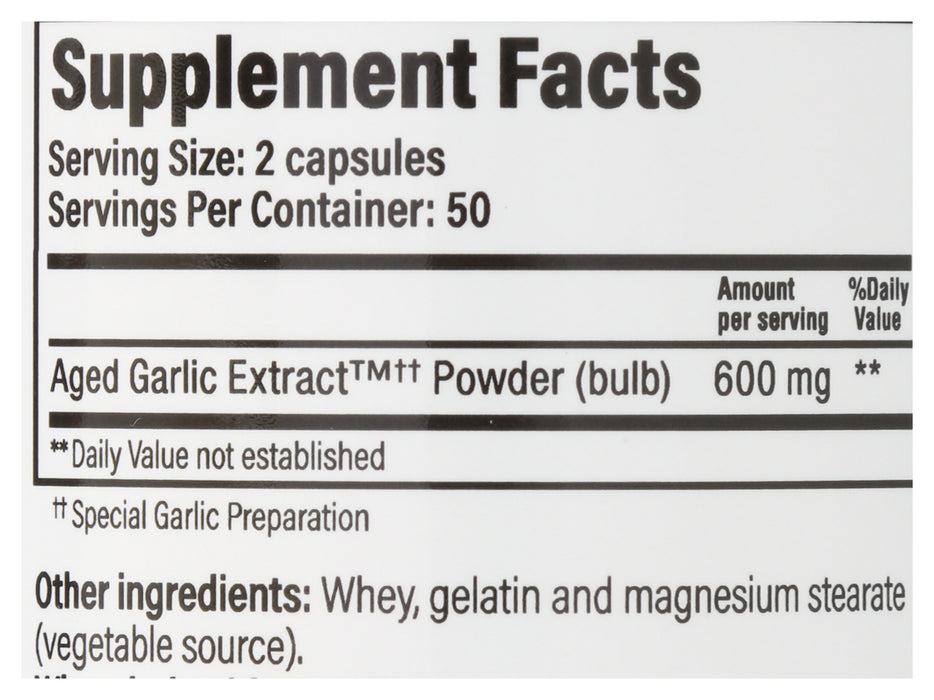 Garlic Extract, Aged, Orig, #100, 100cap