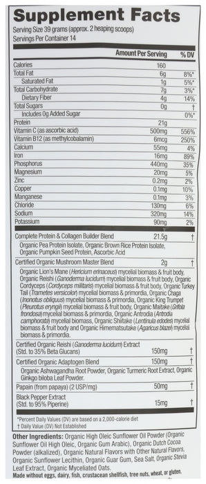 Master Blend Plant-Based Protein Powder, Chocolate, 19.26 oz