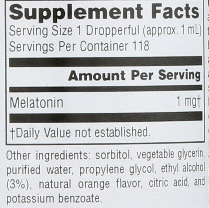 Melatonin Liquid 1 mg, Orange, 4 floz