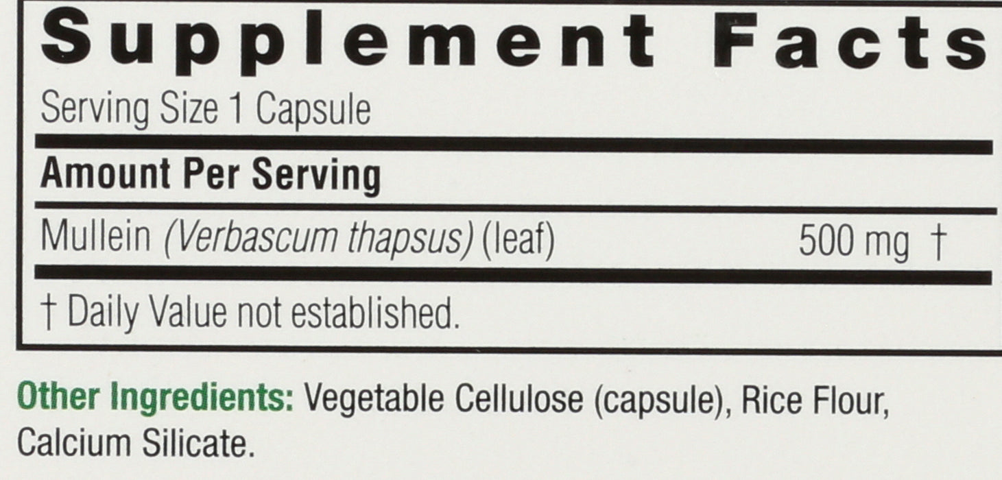 Mullein Leaf 500mg, 90 vcap