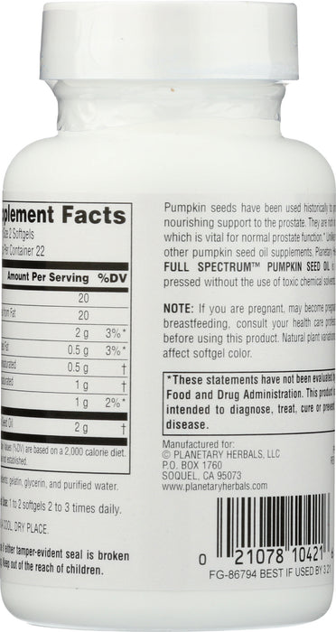Pumpkin Seed Oil, 1000mg, 45sgel