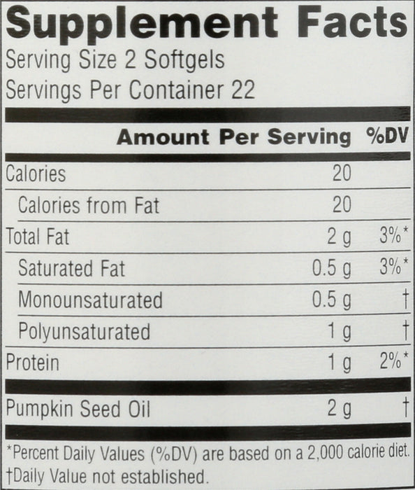 Pumpkin Seed Oil, 1000mg, 45sgel