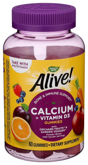 Alive! Calcium+D3, 500mg/1000IU, 60gmy