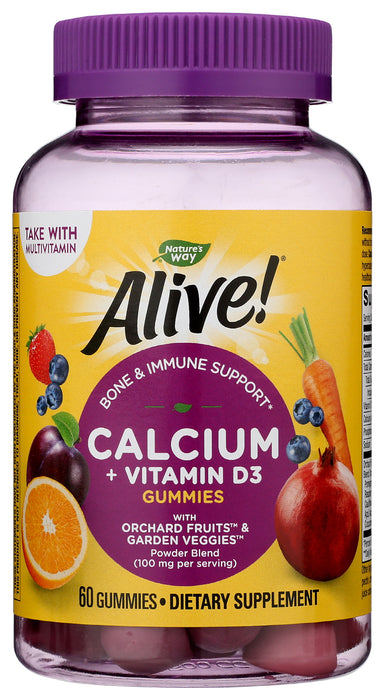 Alive! Calcium+D3, 500mg/1000IU, 60gmy