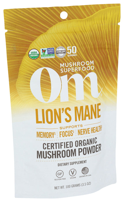 Lion's Mane Mushroom Powder, Org, 3.5 oz